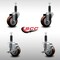 Service Caster 3.5'' SS Maroon Poly Wheel Swivel 1'' Expanding Stem Caster Set 2 Brakes, 4PK SCC-SSEX20S3514-PPUB-MRN-2-TLB-2-1 - alternate 3